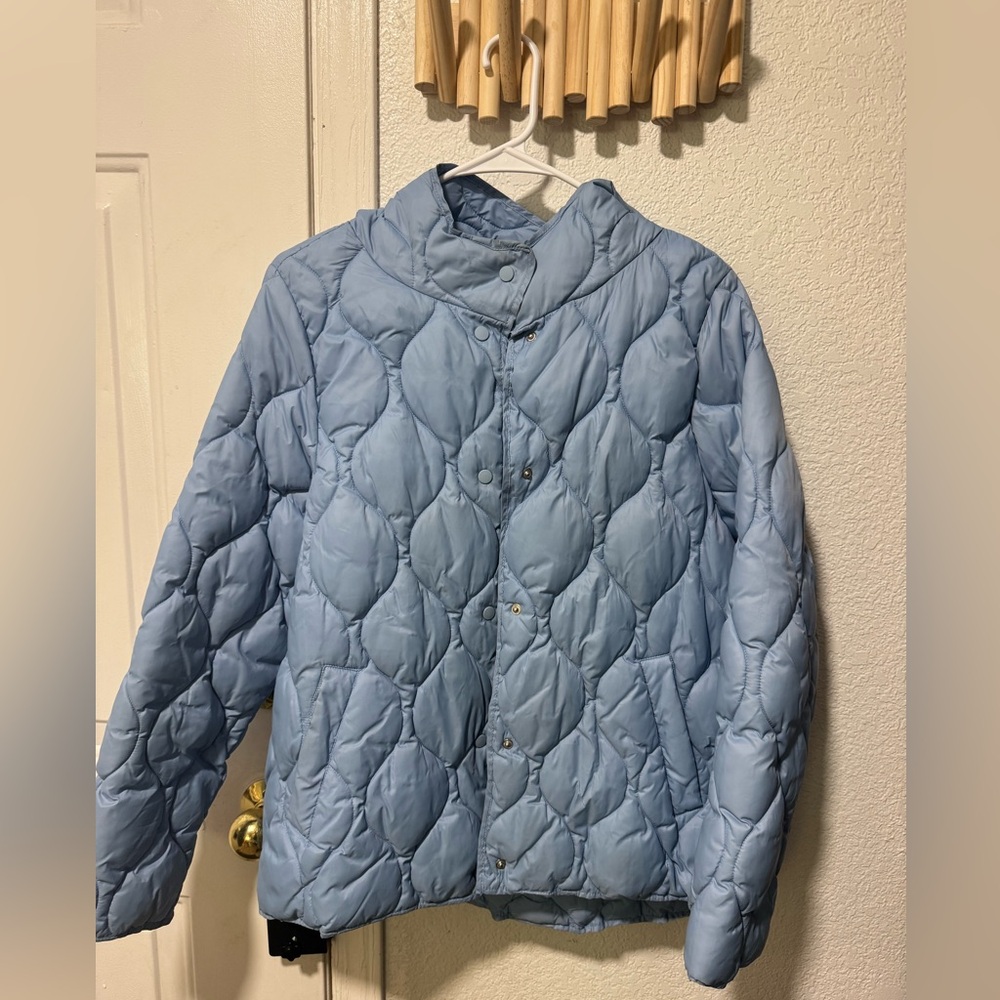 Reserved Sky Blue Quilted Jacket